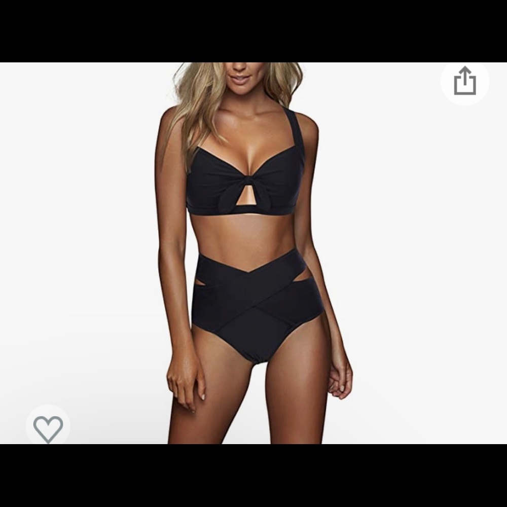 Black high waisted Bikini size 4-6 .